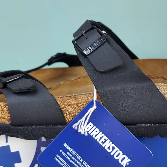 Birkenstock Black Leather Sandals Women Size 11 (EU 42) Or Men's Size 9 NWT - Picture 5 of 16